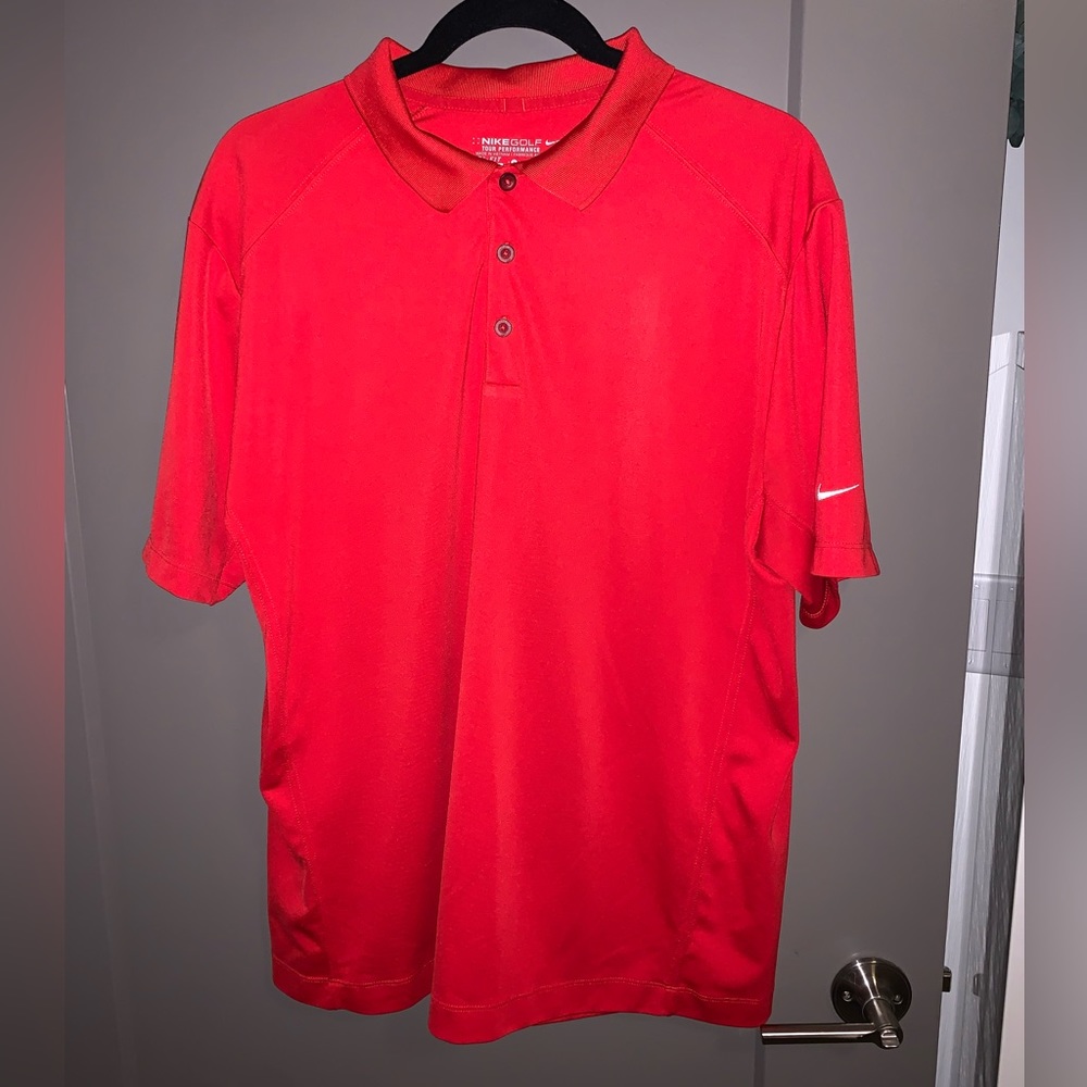 Nike Golf Tour Performance Dri-Fit Mens Red Polo
